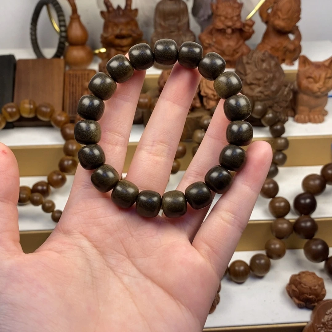 迷***糊檀香木手串/手链老山檀香横纹奶香10/11阴沉
