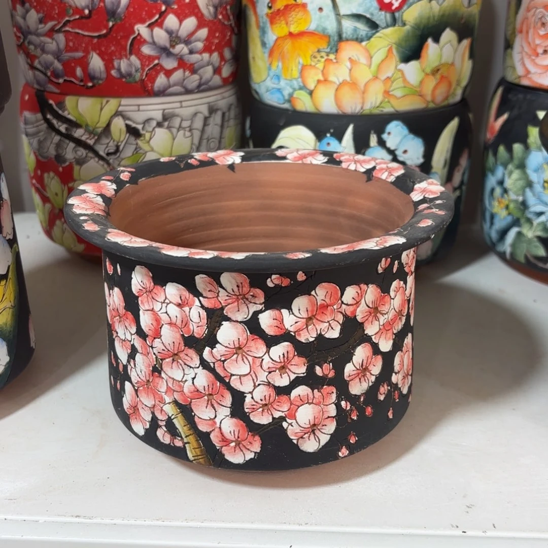 桂***花景德镇手绘花盆陶瓷