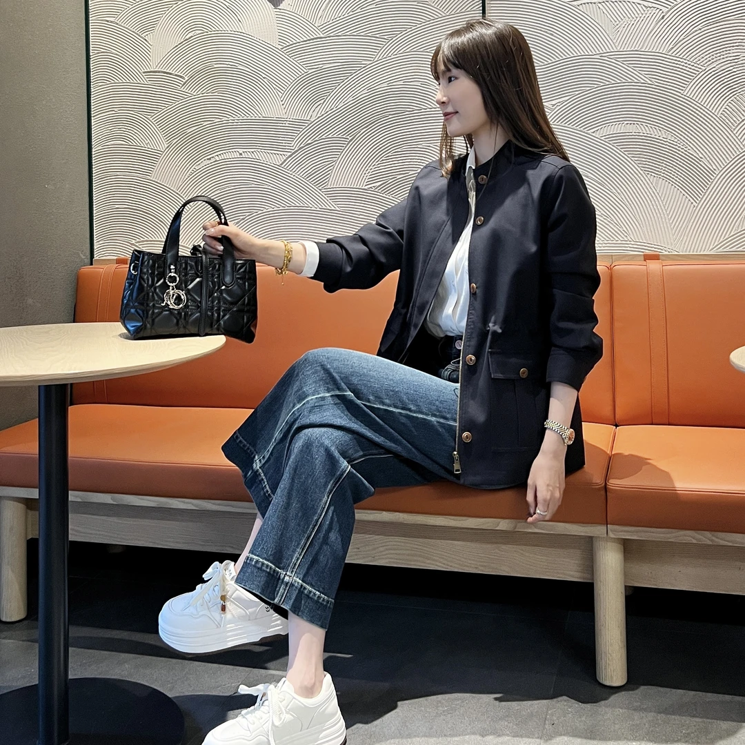 LMENY“立领风衣”静奢正肩收腰口袋设计显瘦风衣外套25CW002