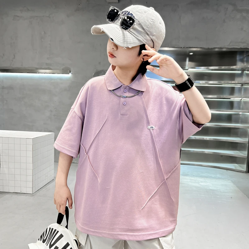 男童短袖T恤夏装2025新款中大童夏季男孩薄款儿童纯棉POLO衫上衣t