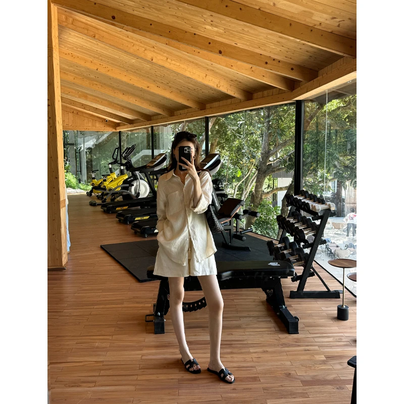 饭饭FANN COLLECTION 布拉格 100亚麻松弛感休闲宽松衬衫FANNA173