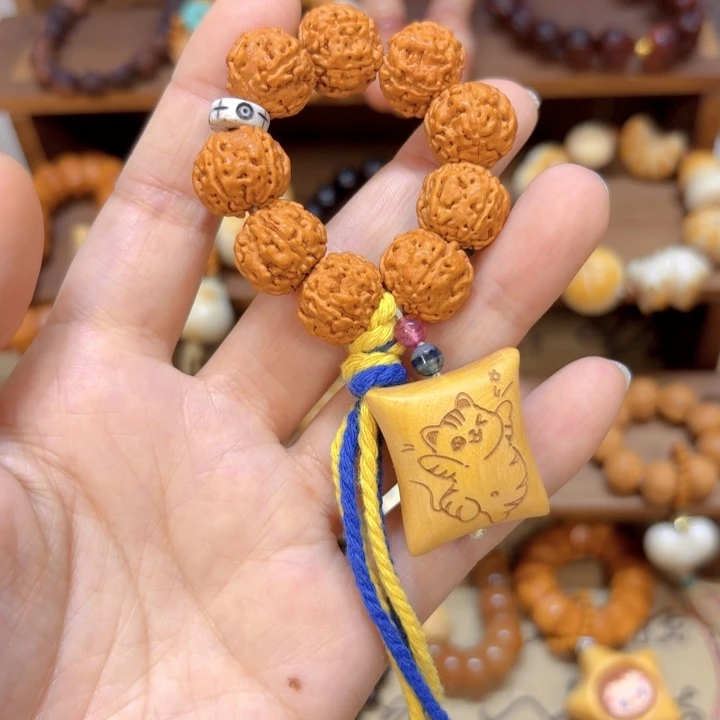 星月菩提手串金刚手捻躺平猫