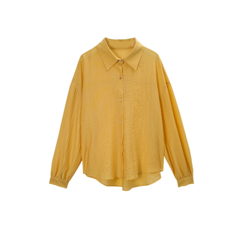 A TT0002 夏季新款2025薄款透气宽松纯色休闲轻薄翻领衬衣