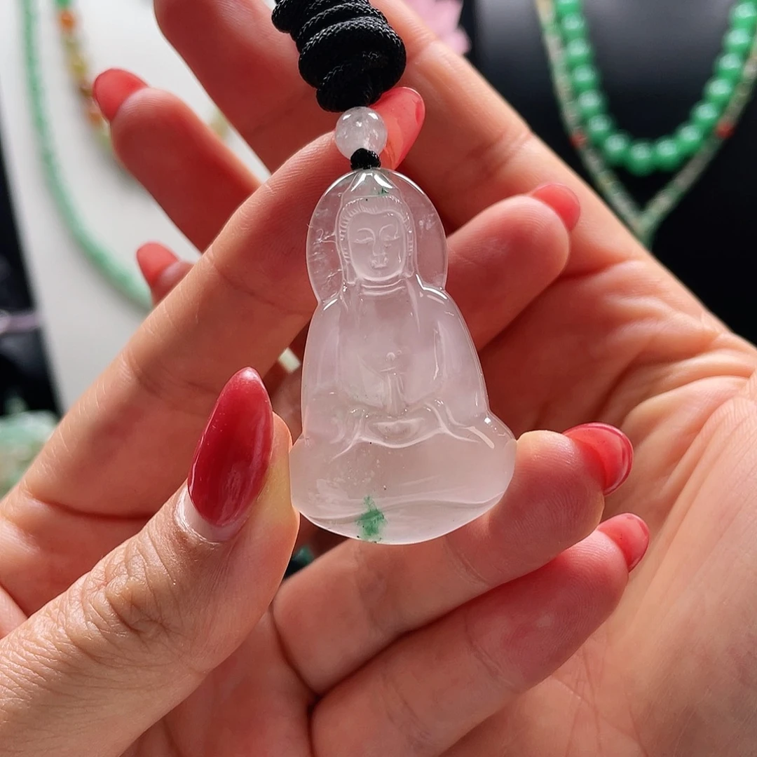 石英质玉（非洲翠）未镶嵌吊坠