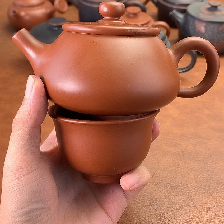 峰***转钦州坭兴坭兴陶茶壶一壶一杯微瑕