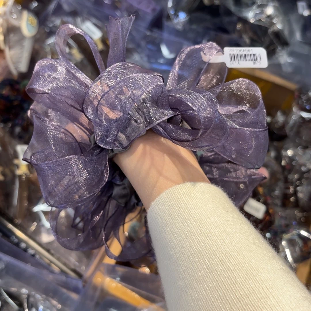 布艺铁合金莎莎新款紫色发圈