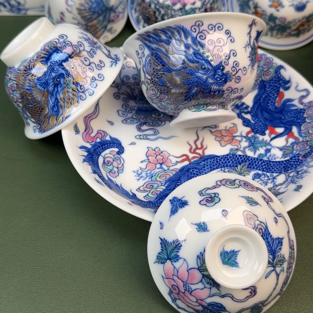 彦祖纯手工手绘茶具