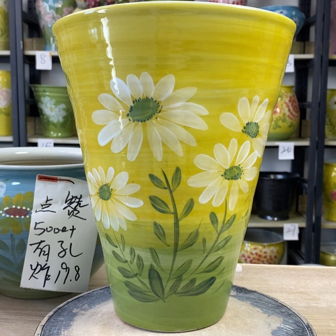 景德镇手工手绘陶瓷花盆