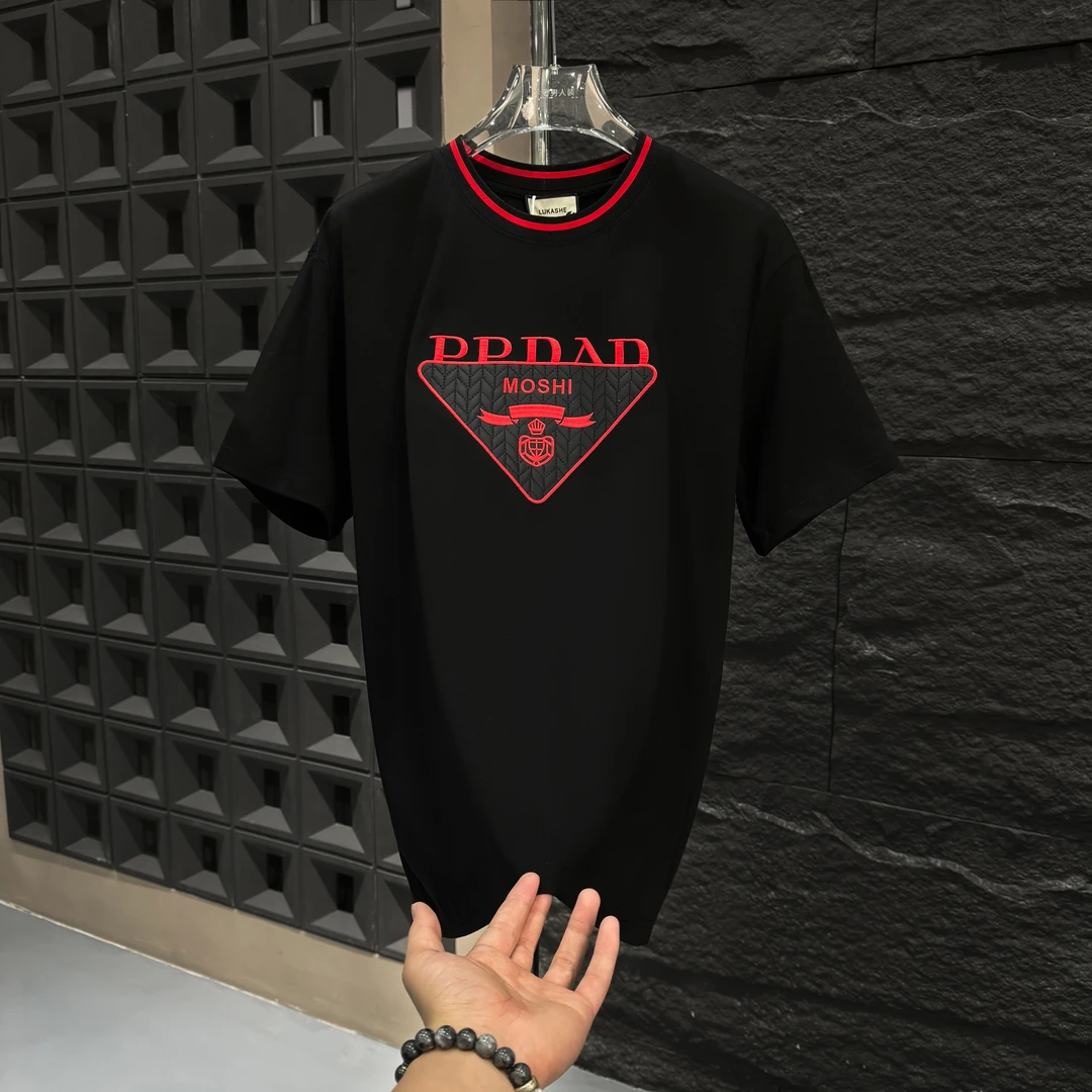 CB-P19-春夏新款重工刺绣轻奢时尚短袖