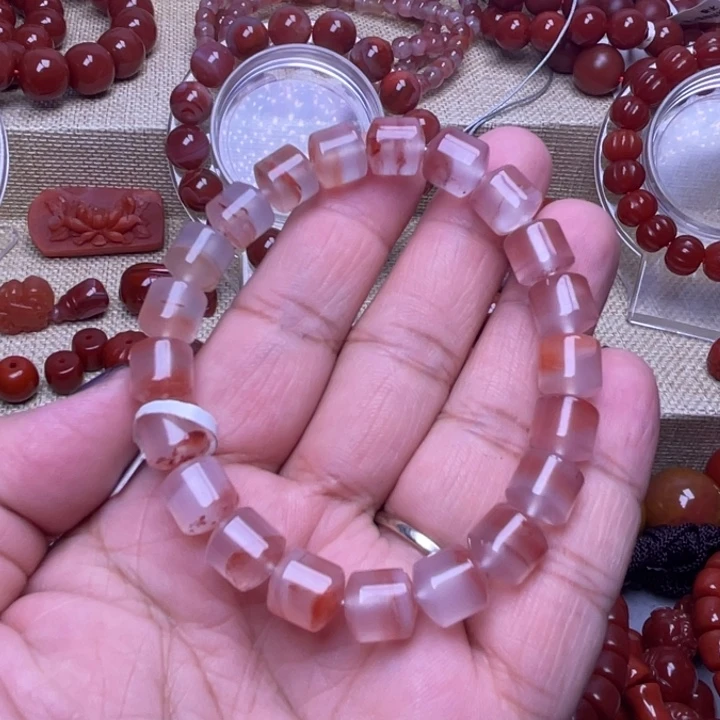 南红玛瑙未镶嵌手链红运当头9 M