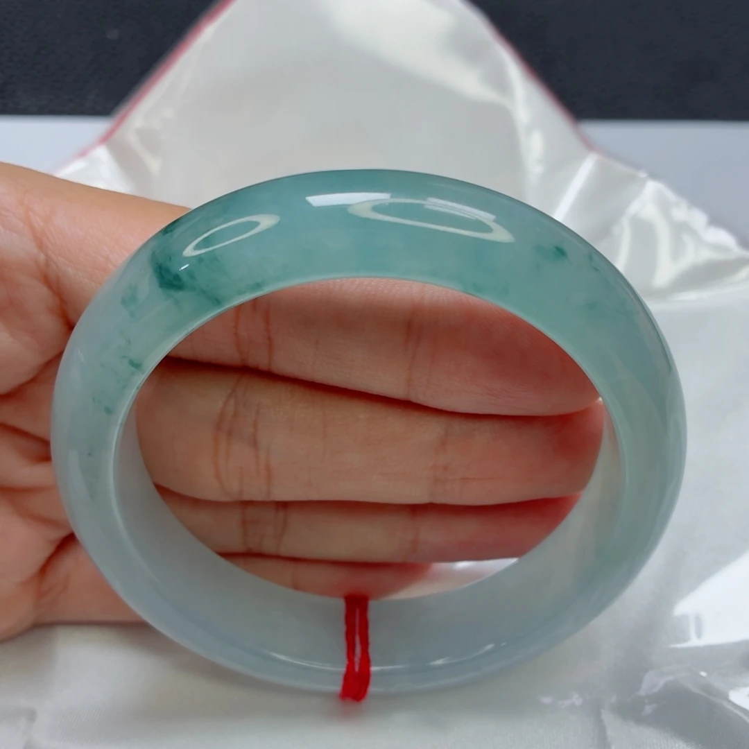 翡翠未镶嵌手镯老坑冰胶起莹光飘花022