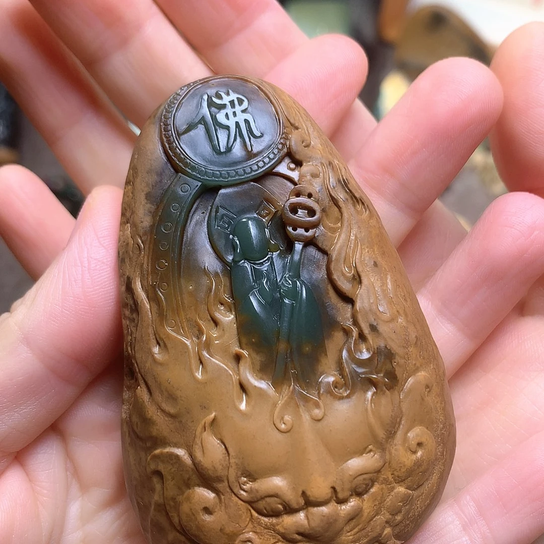 岫岩河磨玉（透闪石质玉）未镶嵌把件