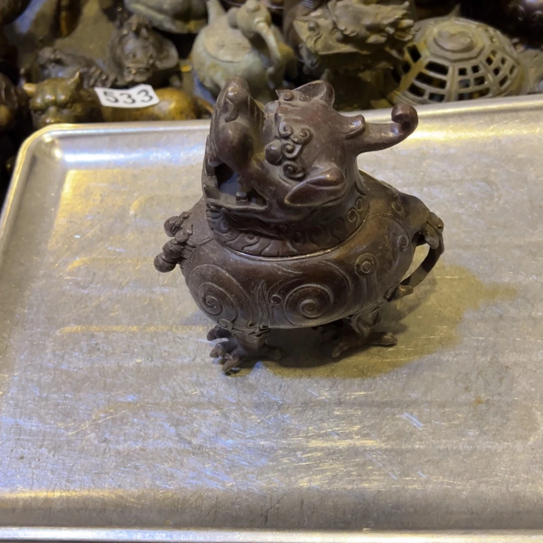 一***顺黄铜摆件，文房摆件