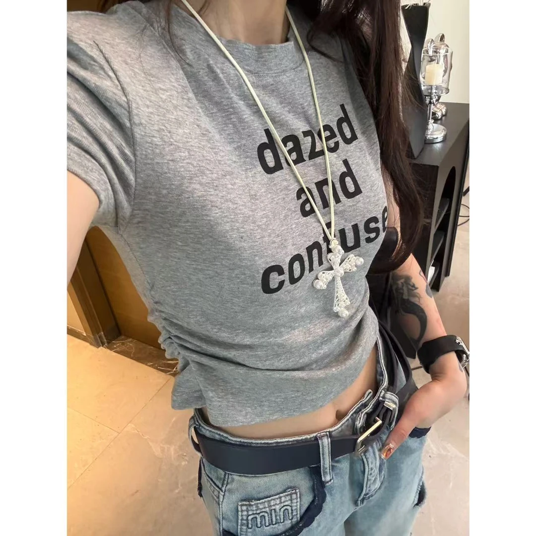 【青青同款】短T辣妹夏季设计感显瘦