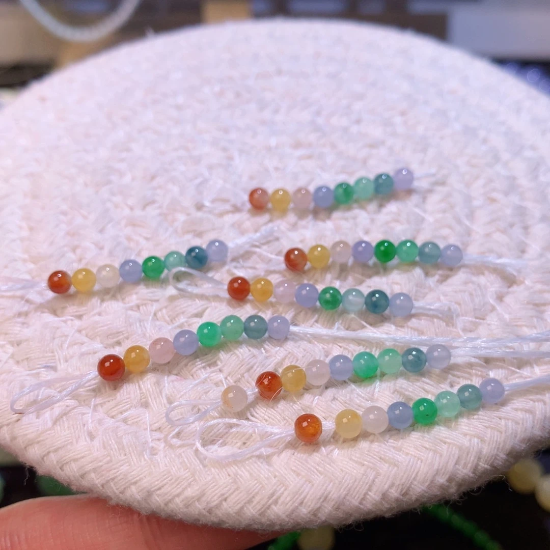 定制翡翠未镶嵌冰种彩虹小米珠 七选一（26～32）