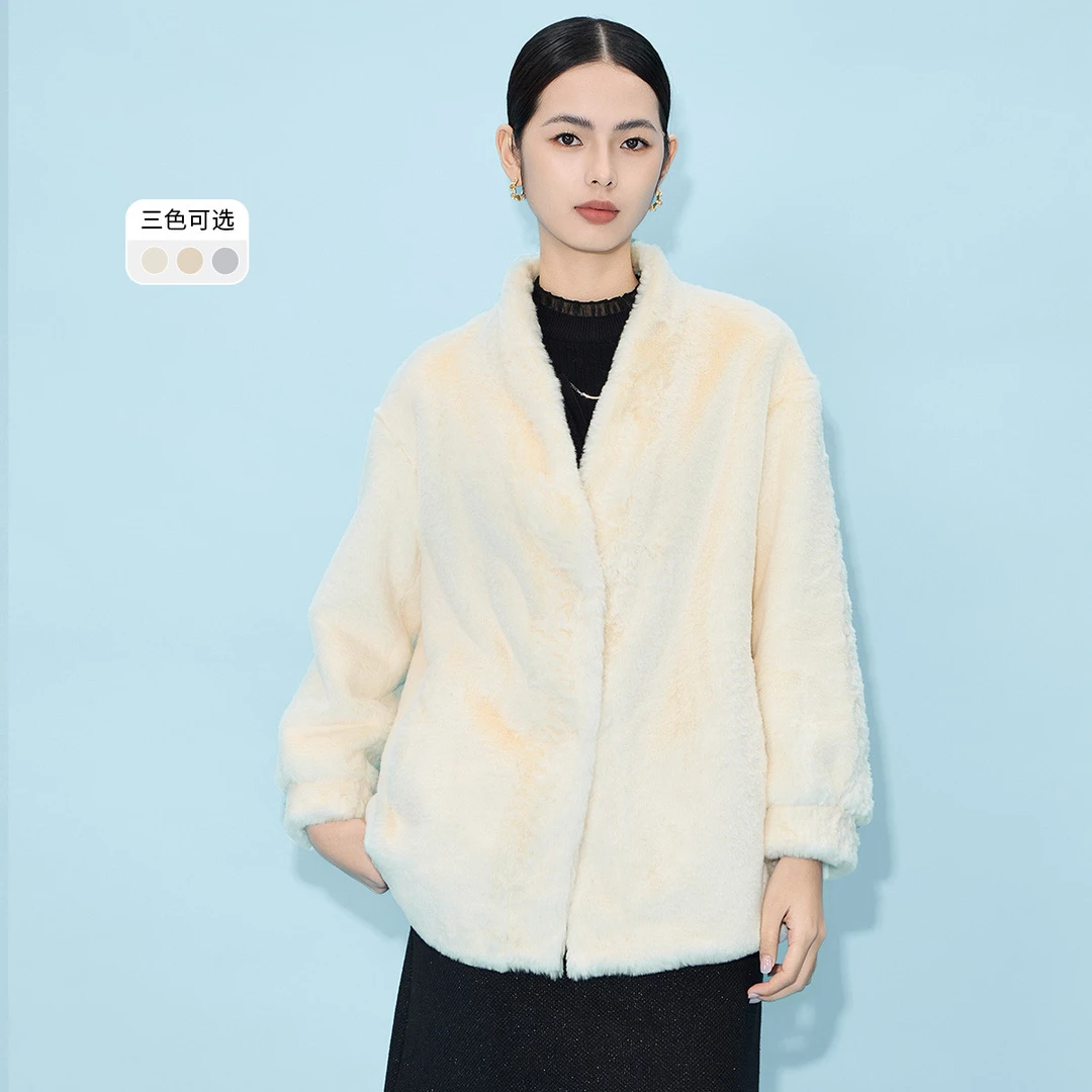 【佳佳专属】马天奴时尚百搭高级感保暖外套环保皮草女VDAI48JKH0