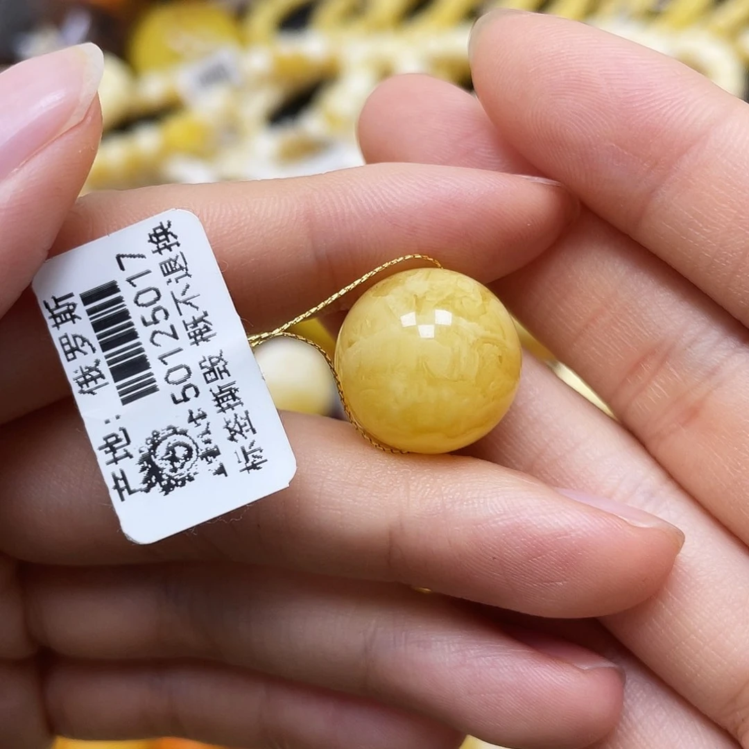 未镶嵌蜜蜡裸石圆珠16.6mm