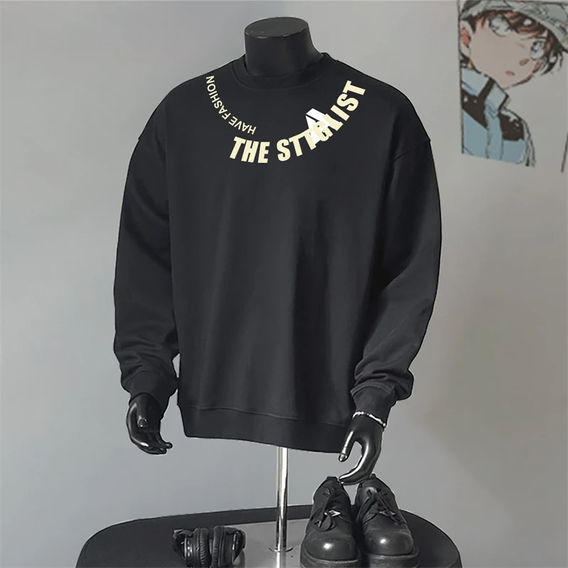 海外订单尾货~剪标撤回外贸字母印花长袖重磅卫衣男女同款ins上衣