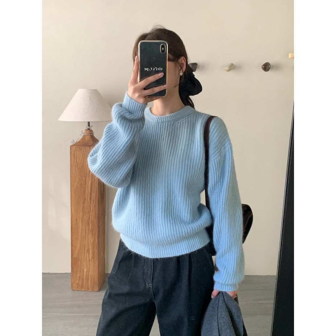 L-7119#软软糯糯巨温柔~气质百搭长袖毛衣