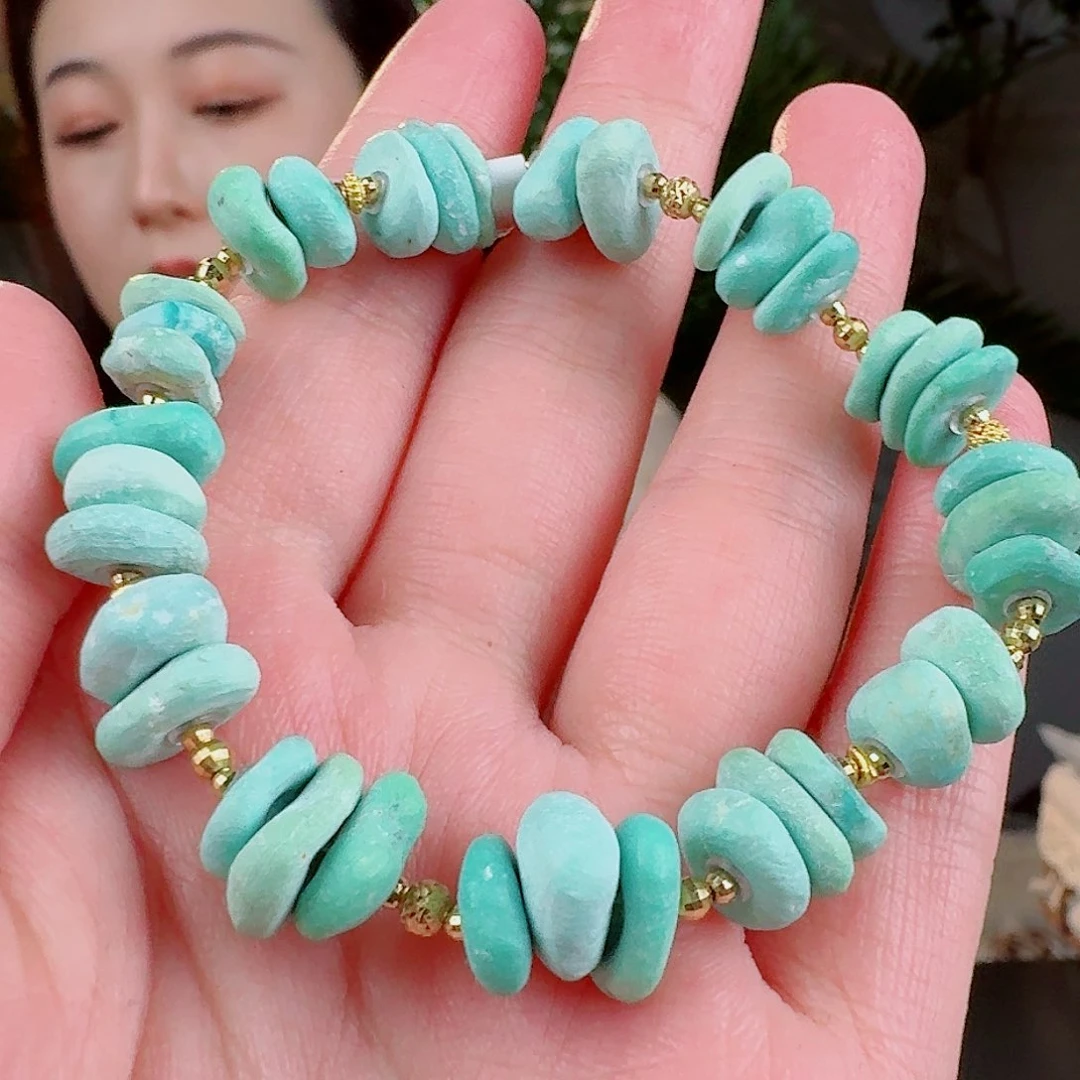 绿松石珠宝奇石18K金镶嵌
