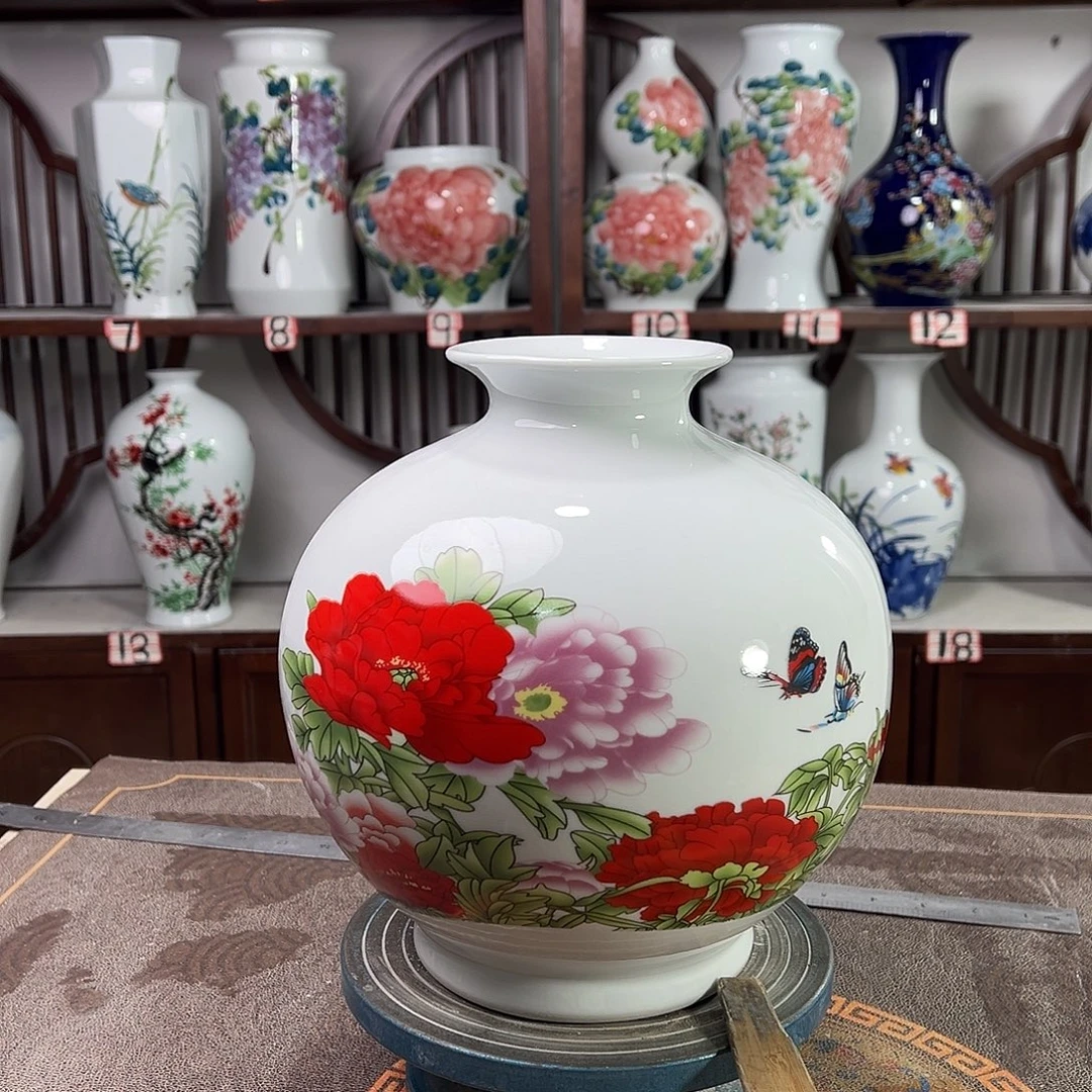 摆件陶景德镇陶瓷石牡丹