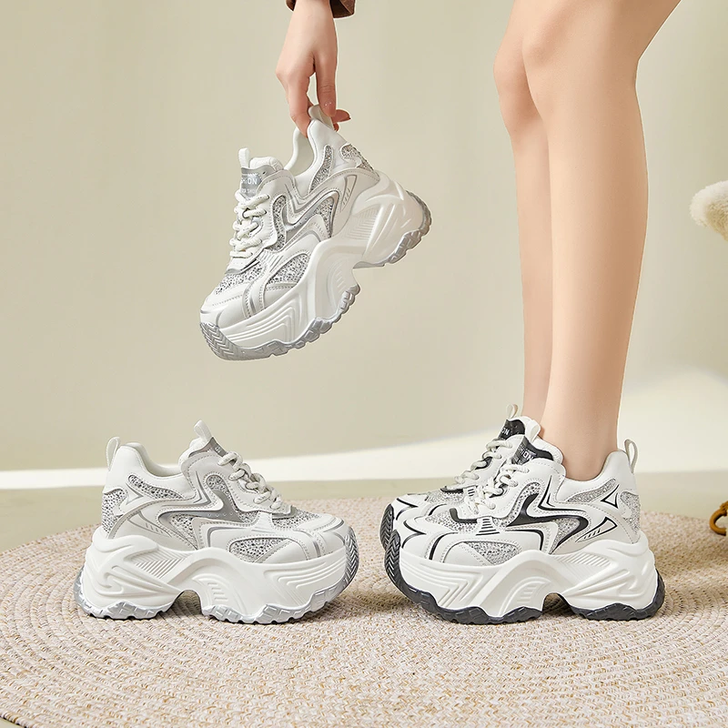 10公分小个子厚底隐形增高时尚百搭秋冬新款轻便女鞋876-10E