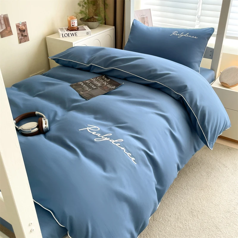 男生宿舍0.9m床六件套上下铺通用拎包入住五件套寝室水洗棉三件套