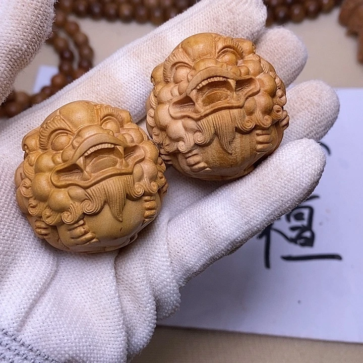 手串/手链檀香木老山檀香雕刻貔貅手球一对4.0