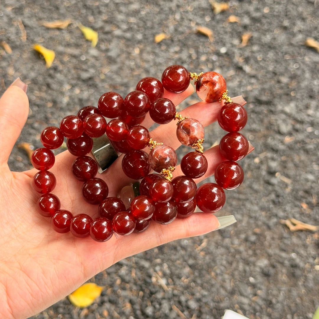 BEREAL彼悦·【红运年年】红玛瑙&兔毛幽灵水晶手串多样性发其一