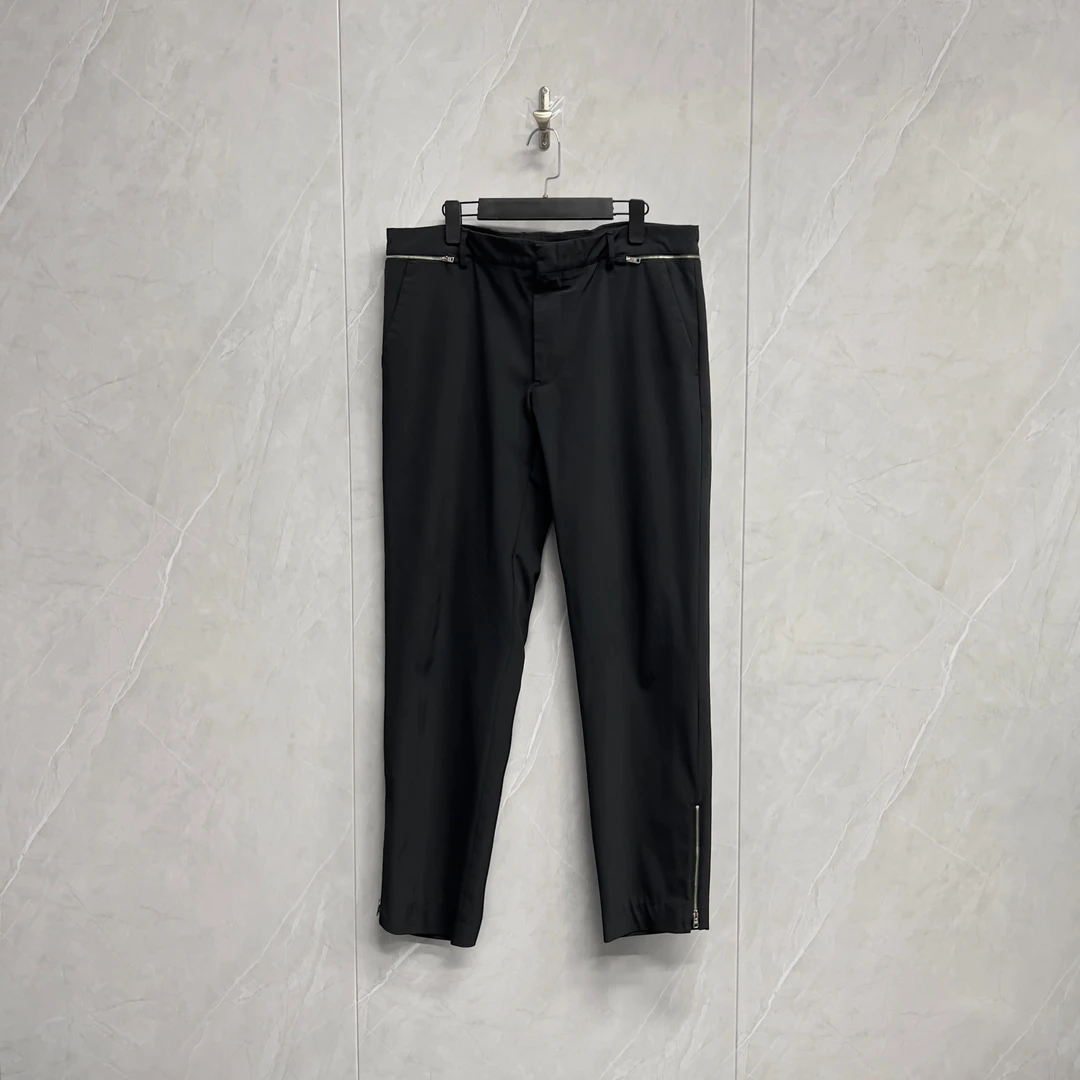 全新未使用 Prada/普拉达 多拉链Logo混纺休闲裤/W0558/52码