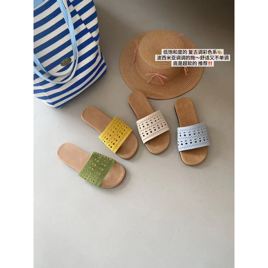 1392-5法式复古镂空简约百搭凉拖鞋