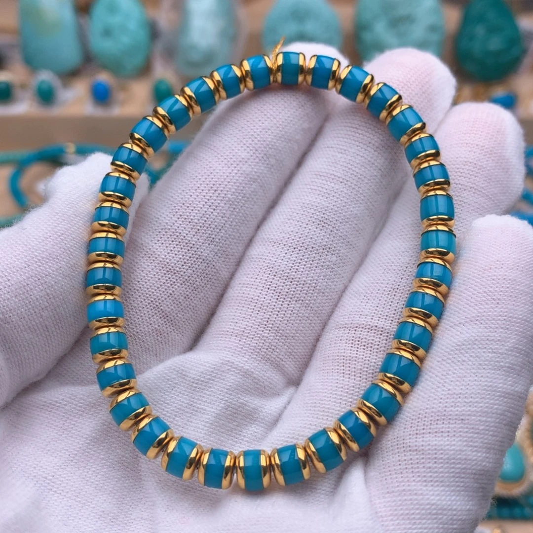 绿松石18K金镶嵌珠宝奇石