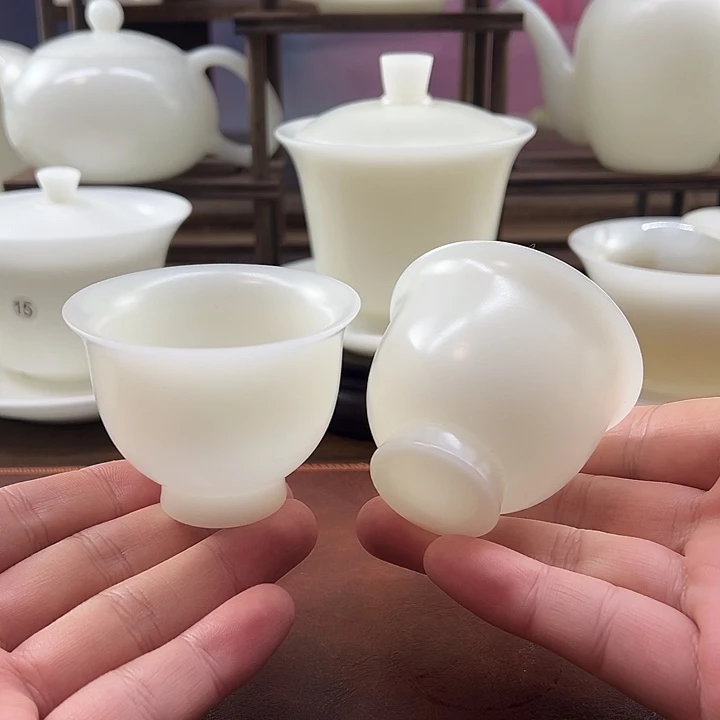 2杯：隐唐窑/璞玉素烧自生釉65ml反口客杯