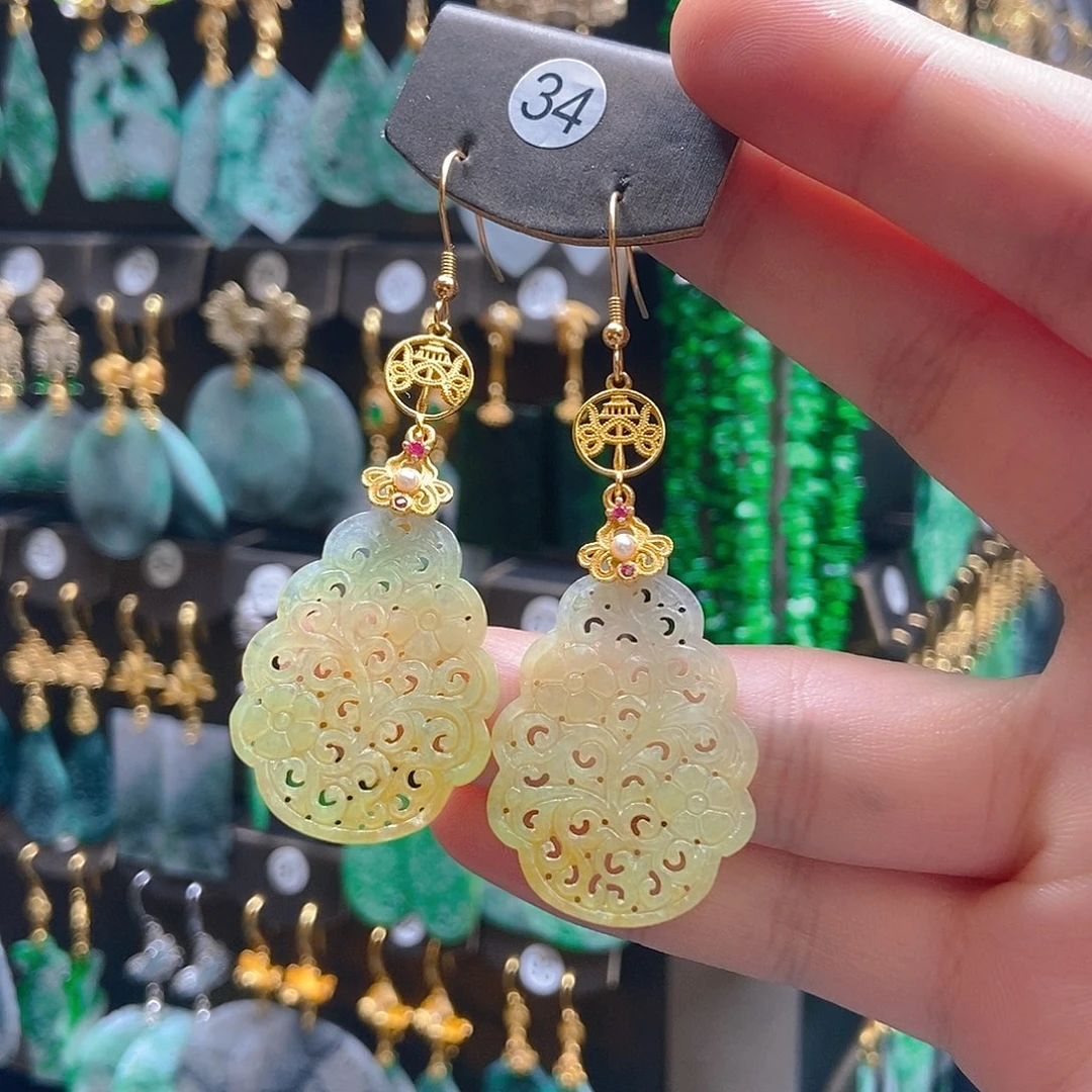 翡翠未镶嵌耳饰翡翠