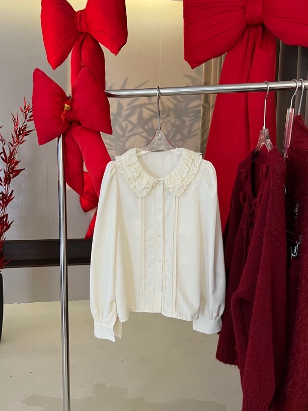 【赵小小yimao】76372 娃娃领宽松设计感小众衬衫显瘦别致长袖上衣