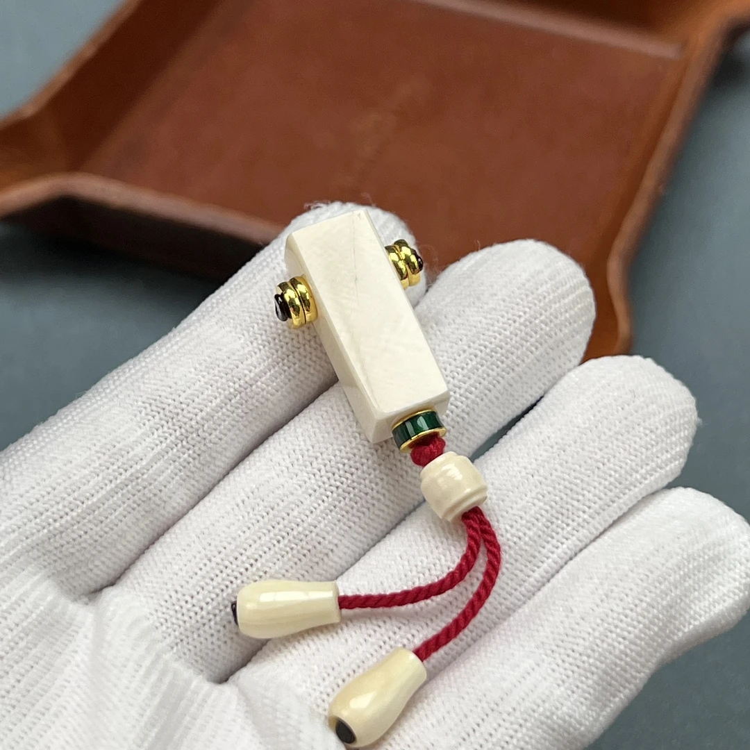 D3545天然猛犸牙 一字三通套装10.3x25.4mm支持鉴定 假一罚四