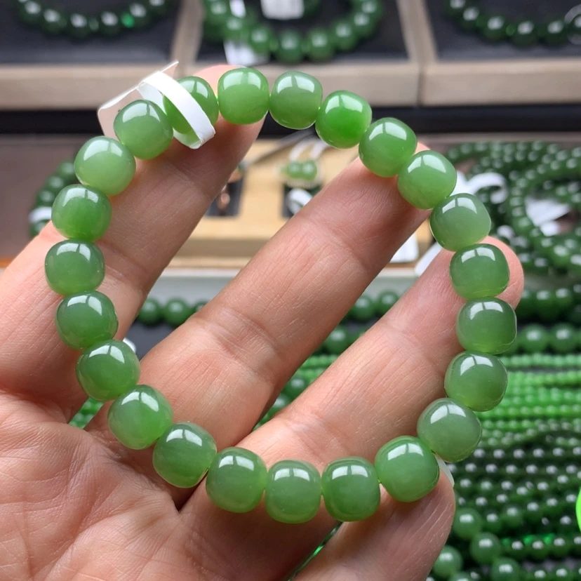 【闪购商品】未镶嵌手串和田玉（碧玉）冰果9mm老型