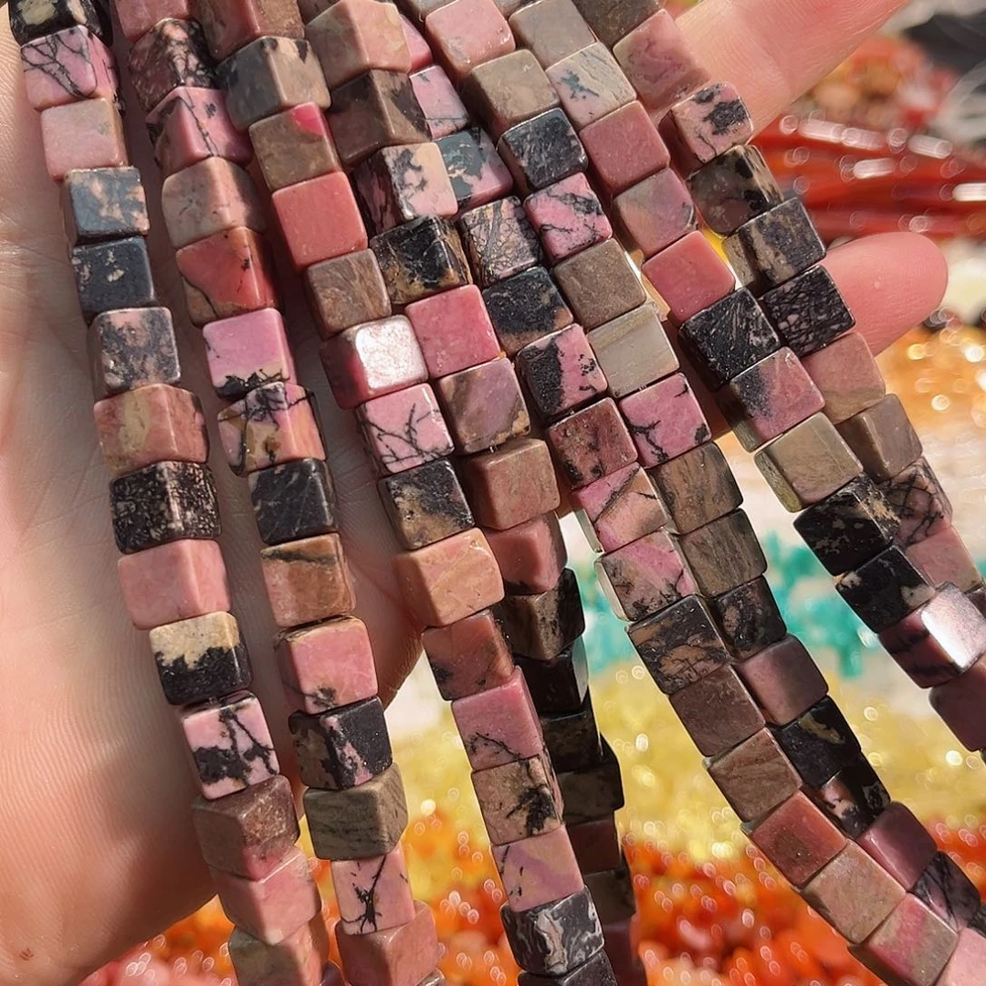 玛瑙/玉髓合金珠宝半成品蔷薇方糖8mm