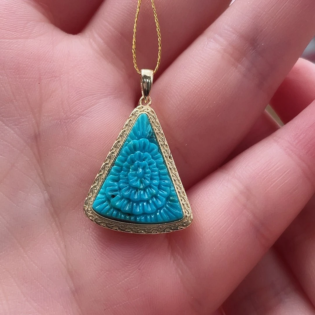 绿松石颈饰银S925镶嵌