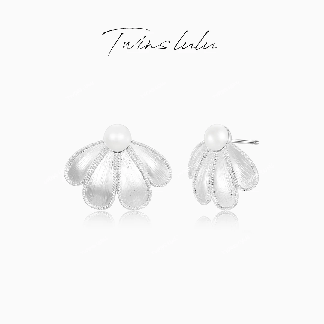 TWINS LULU 镀K金 许妍同款气质温柔风小众花瓣珠珠耳环TSL2979