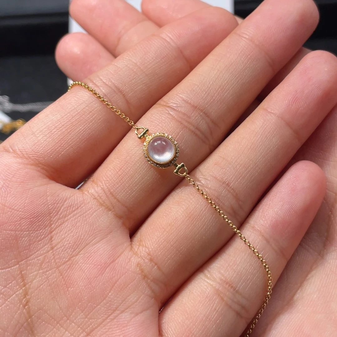 颈饰18K金镶嵌翡翠手链