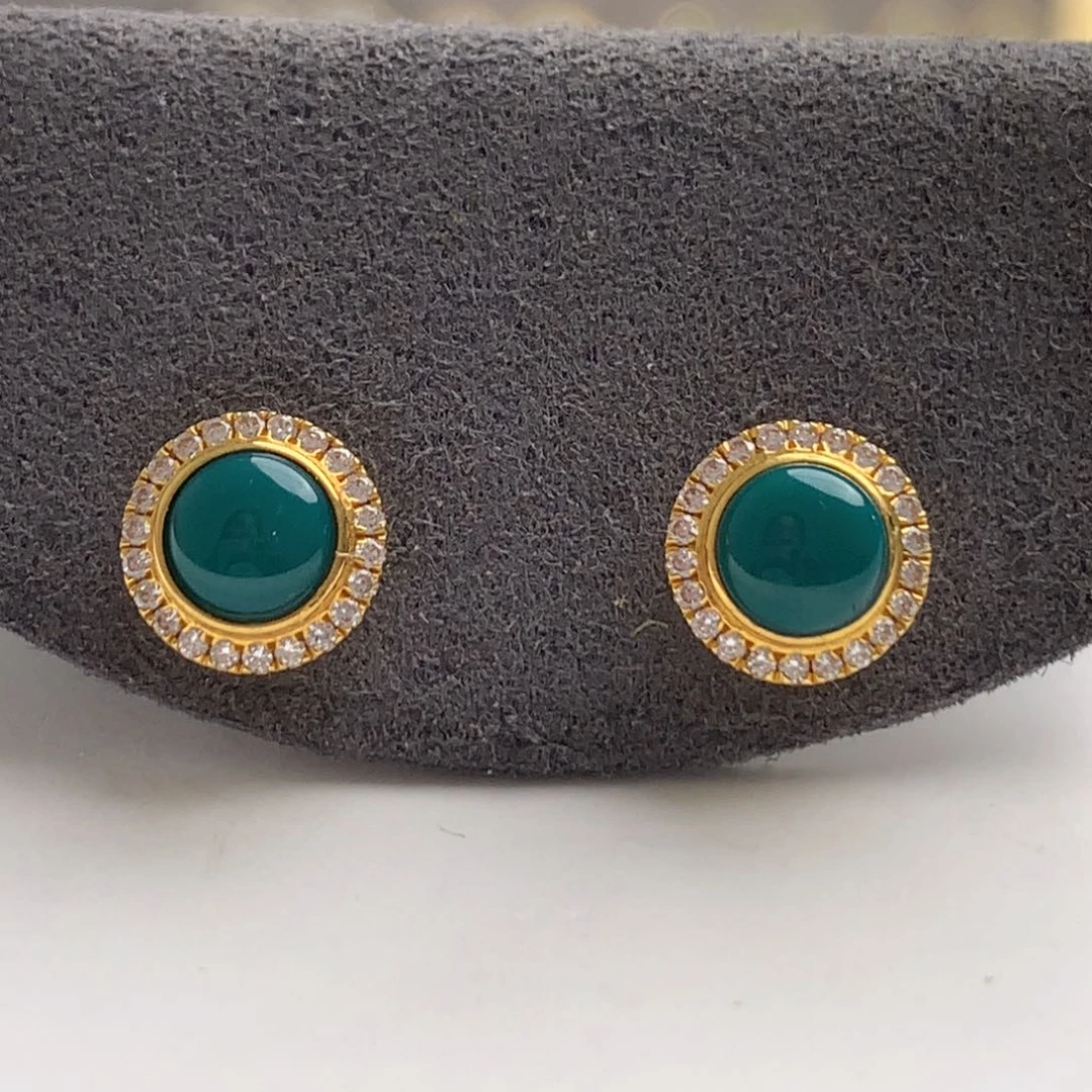 未镶嵌绿松石耳钉