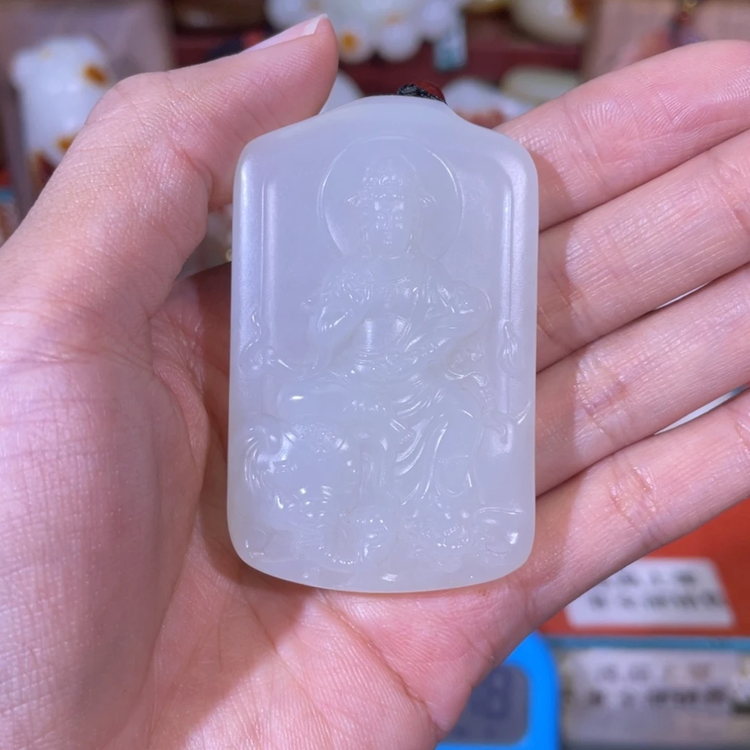 骑***鱼和田玉未镶嵌挂件