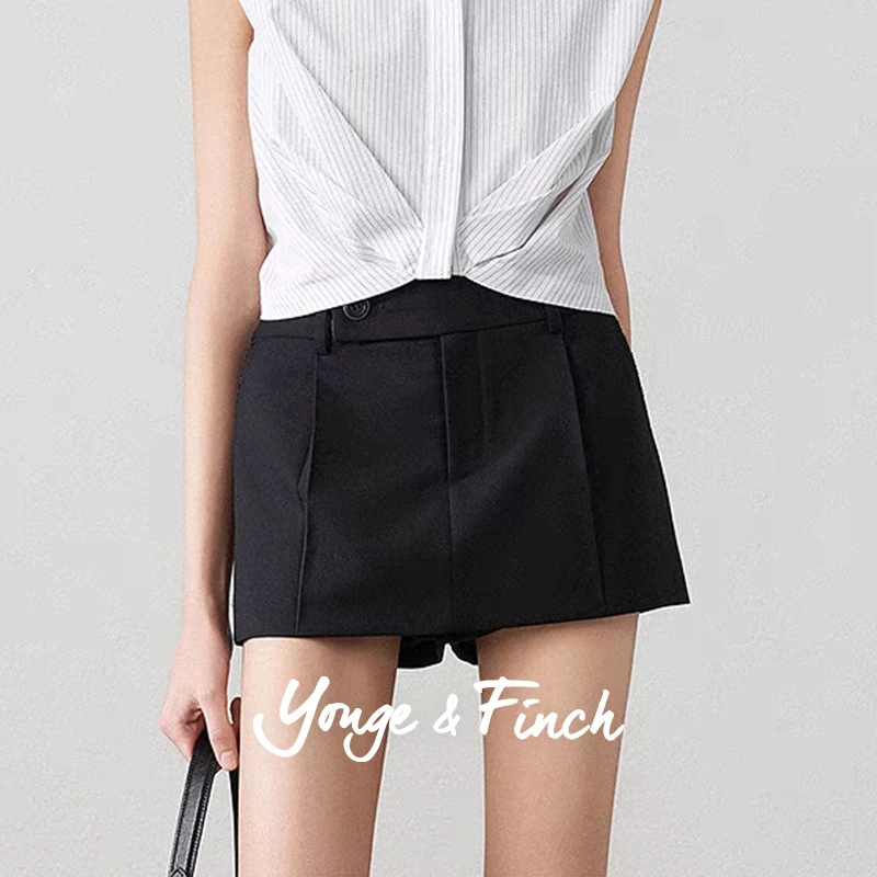 Yonge&Finch/扬芬缇2025秋季新款通勤百搭设计感A字短裙裤 JENAHY