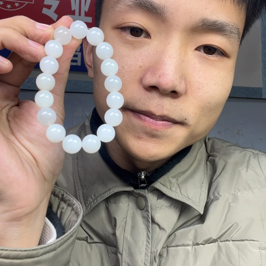 和田玉手链未镶嵌多样性野牛沟羊脂玉卡12货头