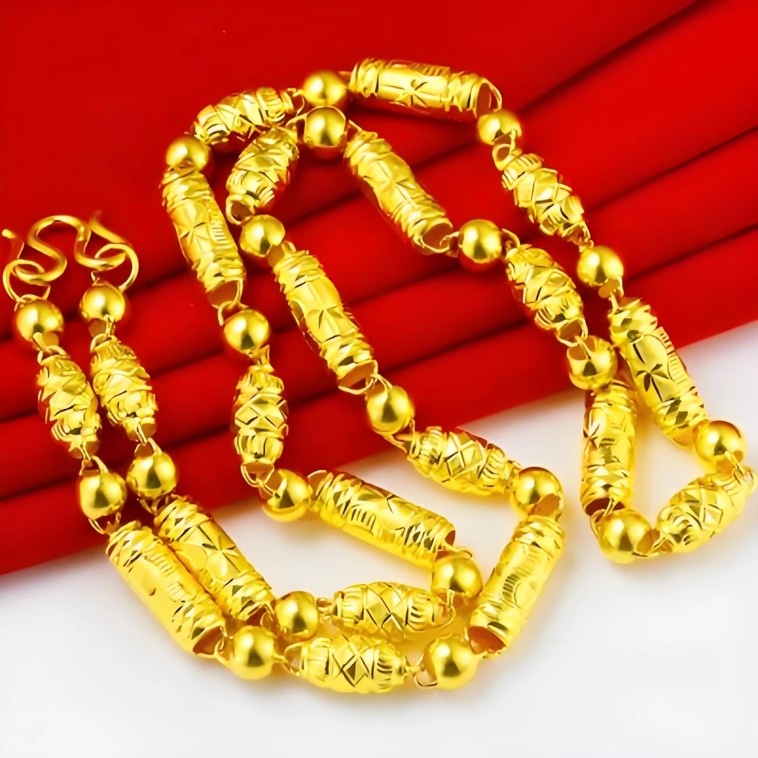 合金项链 合金全家福项链男士男款时尚经典空心霸气