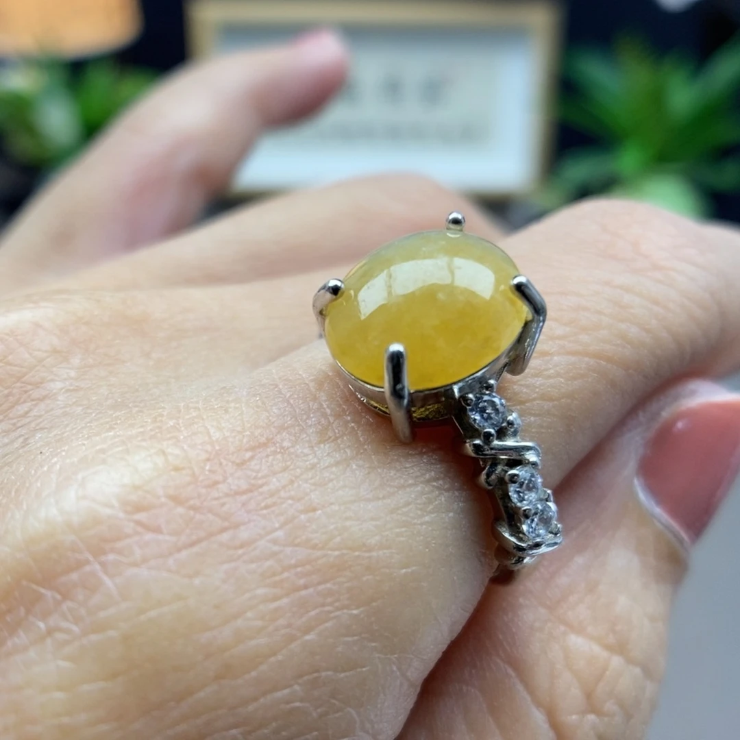 翡翠银S925镶嵌戒指戒指