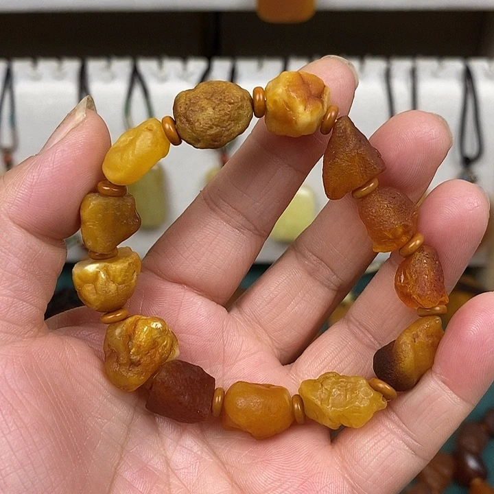 蜜蜡未镶嵌珠宝奇石手串