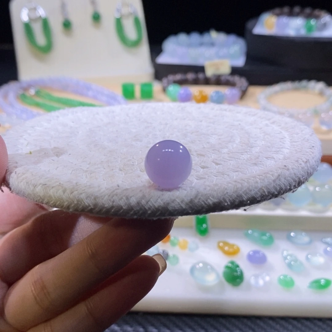 翡翠未镶嵌颈饰冰胶红紫珠卡12.5