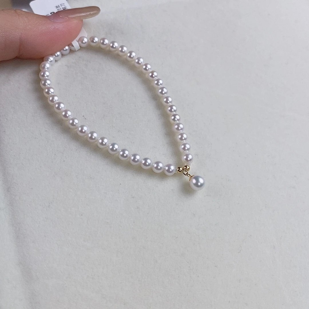 手绳淡水珍珠18K金镶嵌